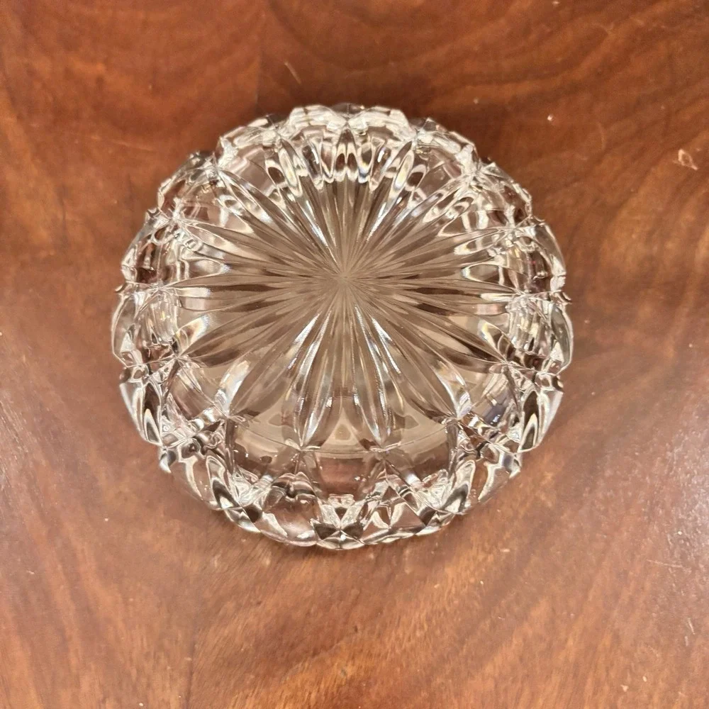 Vintage Hershey Kiss Shaped Crystal Glass Candy Dish Clear Covered Bowl w Lid